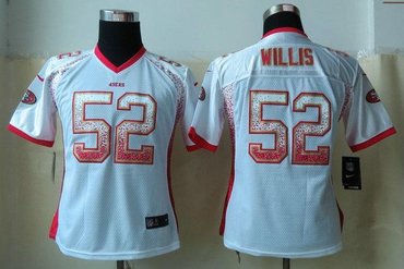 Women 2013 NEW NEW San Francisco 49ers 52 Patrick Willis Drift Fashion White Elite Jerseys