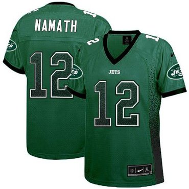 Women 2013 NEW New York Jets 12 Joe Namath Drift Fashion Green Elite Jerseys