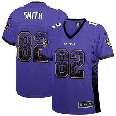 Women 2013 New Baltimore Ravens #82 Torrey Smith Purple Team Color Drift Fashion Elite Jerseys