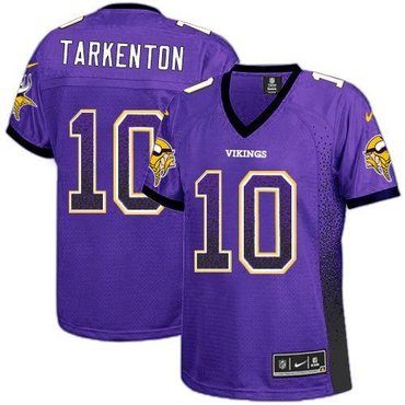 Women 2013 New Minnesota Vikings #10 Fran Tarkenton Purple Team Color Drift Fashion Elite Jerseys