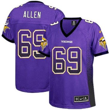 Women 2013 New Minnesota Vikings #69 Jared Allen Purple Team Color Drift Fashion Elite Jerseys