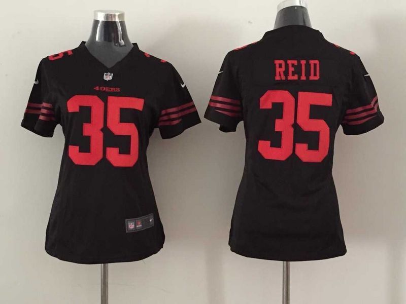Women 2015 New San Francisco 49ers #35 Eric Reid Black Alternate Stitched NFL Jersey