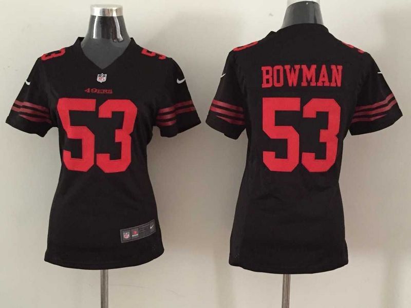 Women 2015 new San Francisco 49ers #53 NaVorro Bowman Black Alternate Stitched NFL Jersey