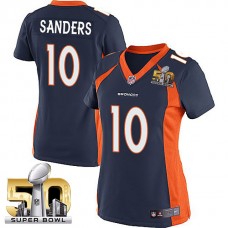 Women 2016 Super Bowl 50 Denver Broncos #10 Emmanuel Sanders Navy Blue Game Jersey