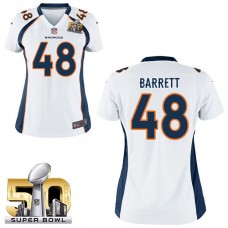 Women 2016 Super Bowl 50 Denver Broncos #48 Shaquil Barrett White Game Jersey