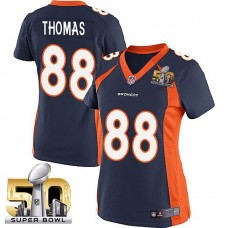 Women 2016 Super Bowl 50 Denver Broncos #88 Demaryius Thomas Navy Blue Game Jersey
