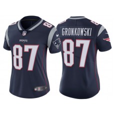 Women 2017 New England Patriots #87 Rob Gronkowski Navy Vapor Untouchable Limited Jersey