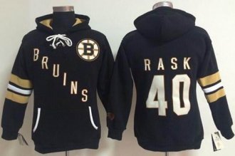 Women''s NHL Boston Bruins #40 Tuukka Rask Black Old Time Heidi Hoodie