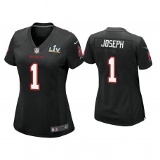 Women's 2021 Tampa Bay Buccaneers #1 Greg Joseph Black Super Bowl LIV Black Game Fashion Jersey