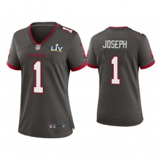Women's 2021 Tampa Bay Buccaneers #1 Greg Joseph Pewter Super Bowl LIV Pewter Game Jersey