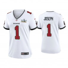 Women's 2021 Tampa Bay Buccaneers #1 Greg Joseph White Super Bowl LIV White Game Jersey