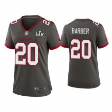 Women's 2021 Tampa Bay Buccaneers #20 Ronde Barber Pewter Super Bowl LIV Pewter Game Jersey