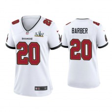 Women's 2021 Tampa Bay Buccaneers #20 Ronde Barber White Super Bowl LIV White Game Jersey
