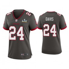 Women's 2021 Tampa Bay Buccaneers #24 Carlton Davis Pewter Super Bowl LIV Pewter Game Jersey