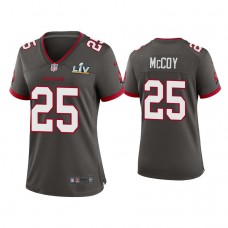 Women's 2021 Tampa Bay Buccaneers #25 LeSean McCoy Pewter Super Bowl LIV Pewter Game Jersey