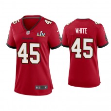 Women's 2021 Tampa Bay Buccaneers #45 Devin White Red Super Bowl LIV Red Game Jersey