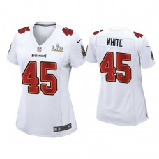 Women's 2021 Tampa Bay Buccaneers #45 Devin White White Super Bowl LIV White Game Fashion Jersey