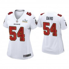 Women's 2021 Tampa Bay Buccaneers #54 Lavonte David White Super Bowl LIV White Game Fashion Jersey