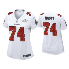 Women's 2021 Tampa Bay Buccaneers #74 Ali Marpet White Super Bowl LIV White Game Fashion Jersey