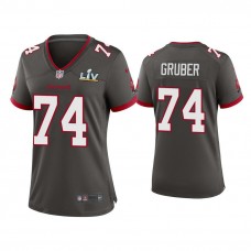 Women's 2021 Tampa Bay Buccaneers #74 Paul Gruber Pewter Super Bowl LIV Pewter Game Jersey