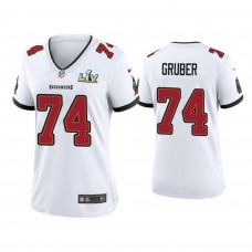 Women's 2021 Tampa Bay Buccaneers #74 Paul Gruber White Super Bowl LIV White Game Jersey