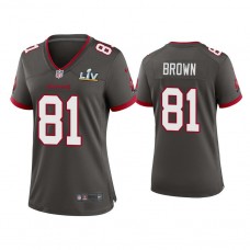 Women's 2021 Tampa Bay Buccaneers #81 Antonio Brown Pewter Super Bowl LIV Pewter Game Jersey
