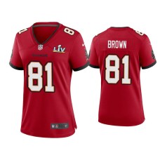 Women's 2021 Tampa Bay Buccaneers #81 Antonio Brown Red Super Bowl LIV Red Game Jersey