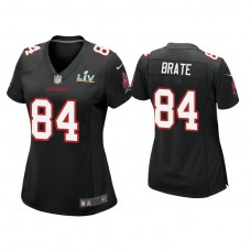 Women's 2021 Tampa Bay Buccaneers #84 Cameron Brate Black Super Bowl LIV Black Game Fashion Jersey