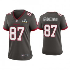 Women's 2021 Tampa Bay Buccaneers #87 Rob Gronkowski Pewter Super Bowl LIV Pewter Game Jersey