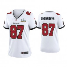 Women's 2021 Tampa Bay Buccaneers #87 Rob Gronkowski White Super Bowl LIV White Game Jersey
