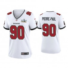 Women's 2021 Tampa Bay Buccaneers #90 Jason Pierre-Paul White Super Bowl LIV White Game Jersey