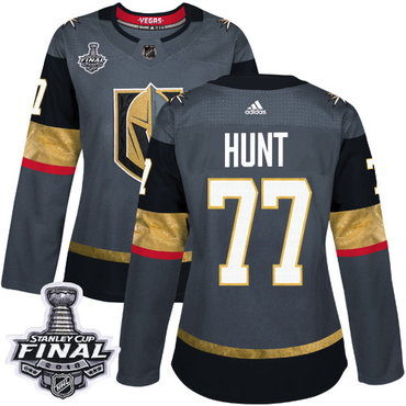 Women's Adidas Golden Knights #77 Brad Hunt Grey Home Authentic 2018 Stanley Cup Final Women's Stitched NHL Jersey