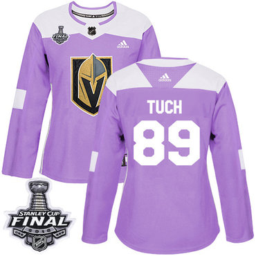 Women's Adidas Golden Knights #89 Alex Tuch Purple Authentic Fights Cancer 2018 Stanley Cup Final Women's Stitched NHL Jersey