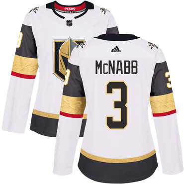 Women's Adidas Vegas Golden Knights #3 Brayden McNabb White Away NHL Jersey
