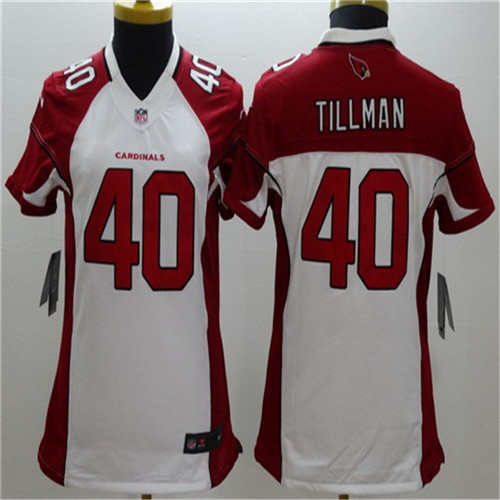 Women's Arizona Cardinals #40 Pat Tillman White Nik Limited Stitched Jersey