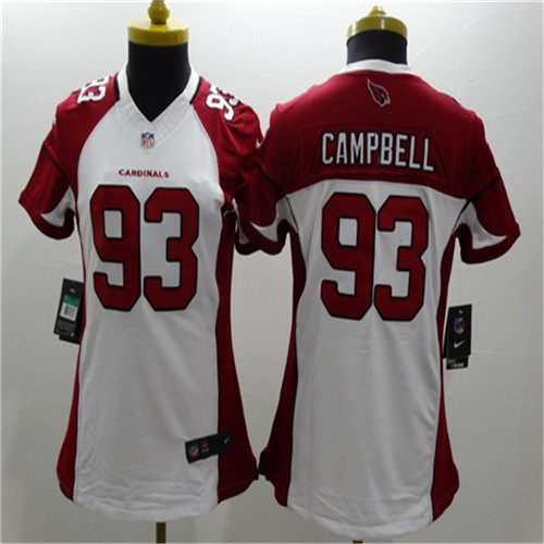 Women's Arizona Cardinals #93 Calais Campbell White Nike Limited Stitched Jersey