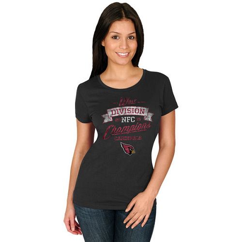 Women's Arizona Cardinals Majestic Black 2015 NFC West Division Champions T-Shirt