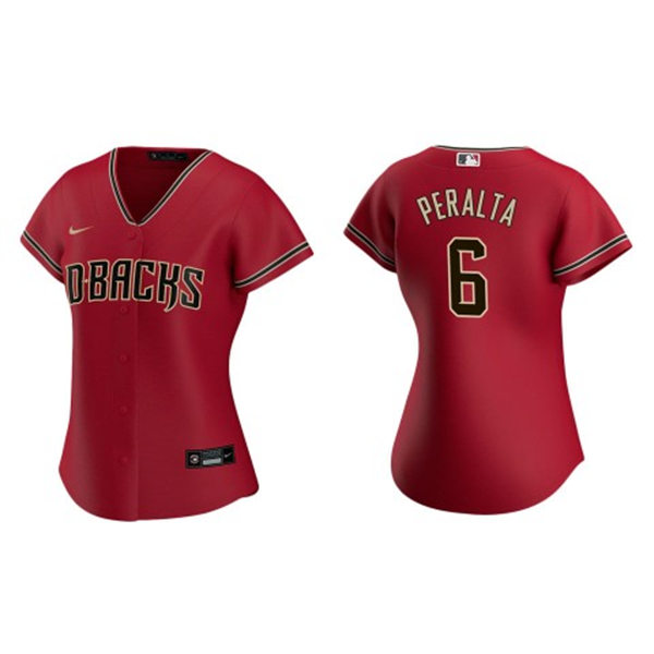 Women's Arizona Diamondbacks #6 David Peralta Crimson Alternate Cool Base Jersey