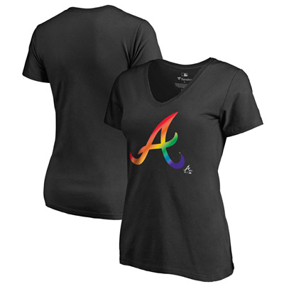 Women's Atlanta Braves Fanatics Branded Pride Black T-Shirt