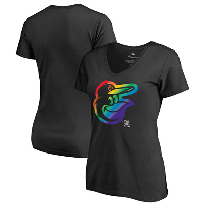 Women's Baltimore Orioles Fanatics Branded Pride Black T-Shirt