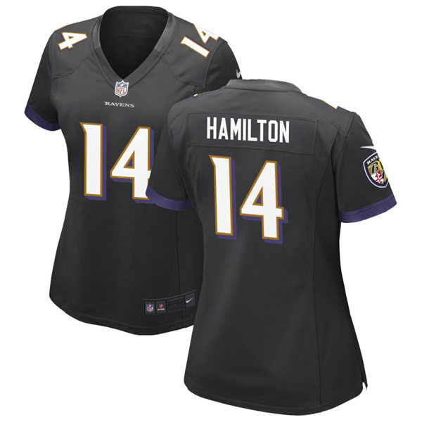 Women's Baltimore Ravens #14 Kyle Hamilton Nike Black Alternate Limited Jersey