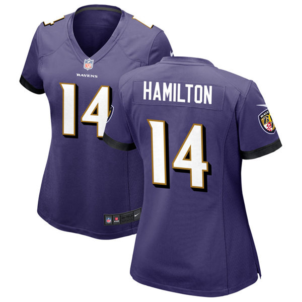Women's Baltimore Ravens #14 Kyle Hamilton Nike Purple Limited Jersey