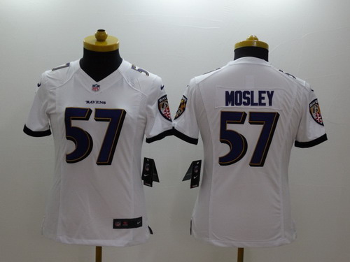 Women's Baltimore Ravens #57 C.J. Mosley 2013 White Nik Limited Stitched Jersey