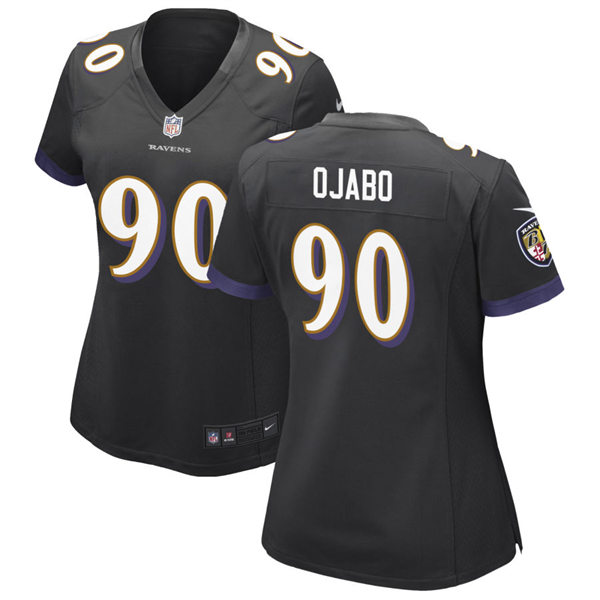 Women's Baltimore Ravens #90 David Ojabo Nike Black Alternate Limited Jersey