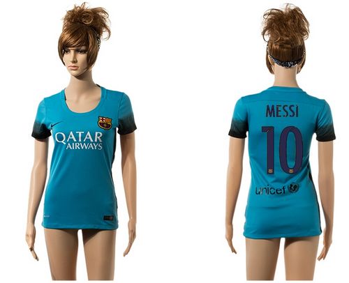Women's Barcelona #10 Messi Blue Soccer Club Jersey
