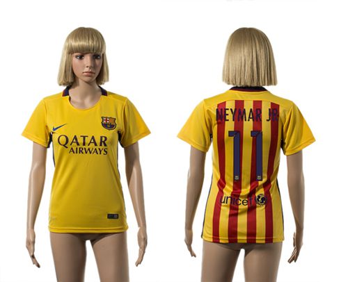 Women's Barcelona #11 Neymar Jr Away Soccer Club Jersey