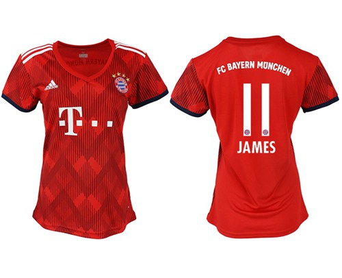 Women's Bayern Munchen #11 James Home Soccer Club Jersey