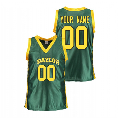 Women's Baylor Bears Green Custom College Basketball Jersey