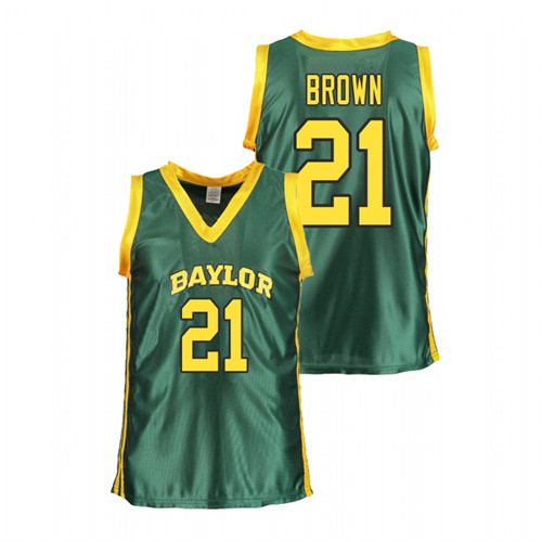 Women's Baylor Bears Green Kalani Brown College Basketball Jersey