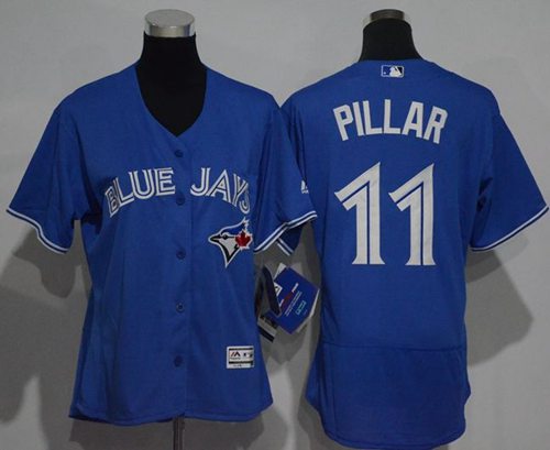Women's Blue Jays #11 Kevin Pillar Blue Flexbase Authentic Stitched MLB Jersey